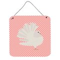 Micasa Silver Fantail Pigeon Pink Check Wall or Door Hanging Prints6 x 6 in. MI225959